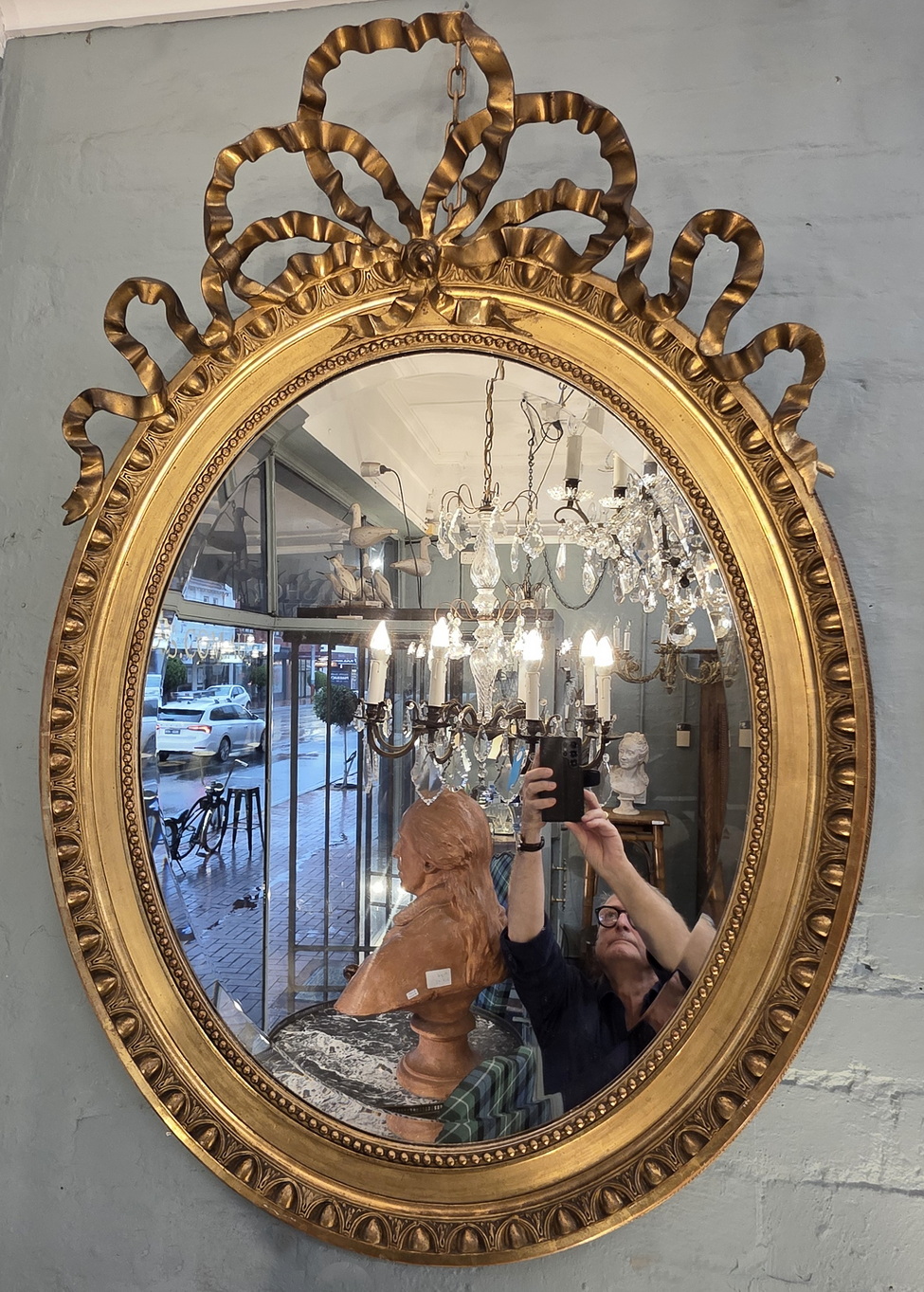 A Louis XVI Oval Mirror